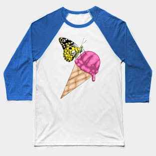 Butterfly Waffle ice cream Baseball T-Shirt